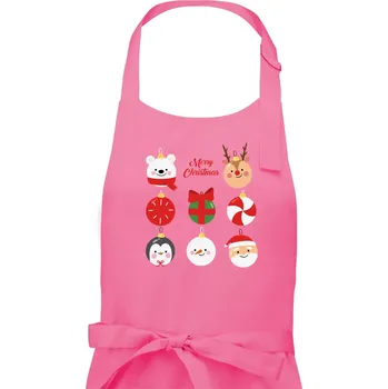 Kuchyňská zástěra Vánoční koule - Pánská zástěra na vaření - Univerzální velikost ( Růžová )