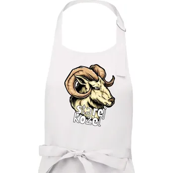 Kuchyňská zástěra Starej kozel - Pánská zástěra na vaření - Univerzální velikost ( Bílá )