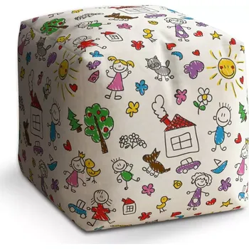 Taburet Sablio Taburet Cube Malování 2: 40x40x40 cm