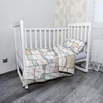 Povlečení Sablio Mikroplyšové dětské povlečení do postýlky Kreslená koťátka - 100x135 / 40x60