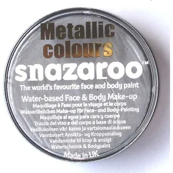 Speciální výtvarná barva Snazaroo metalická barva na obličej 18 ml. - Stříbrná