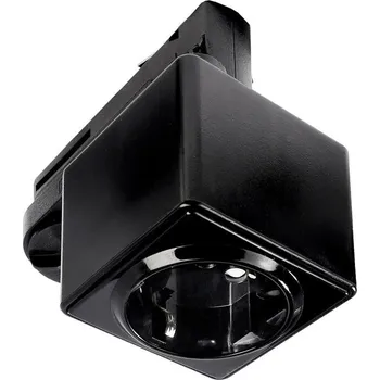 Bodové svítidlo LIGHT IMPRESSIONS Deko-Light kolejnicový systém 3-fázový 230V D Line adaptér se zásuvkou 230V černá RAL 9011 58,5 - LIGHT IMPRESSIONS IMPR 710026