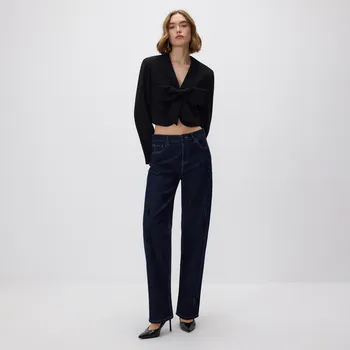 Dámské džíny Reserved - Rovné džíny s aplikacemi - tmavomodrá - TV741-59J - TV741-59J-36