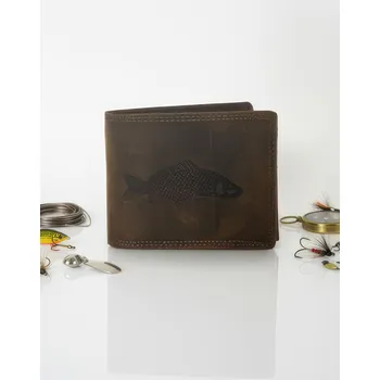Peněženka Kožená pánská peněženka vzor ryba, VELIKOST UNI