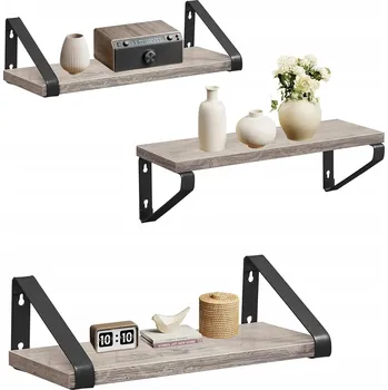 police 3 ks. ZÁVĚSNÉ POLICE NA ZEĎ - 2 ZPŮSOBY MONTÁŽE - STYLOVÁ DEKORATIVNÍ POLICE NA ZEĎ