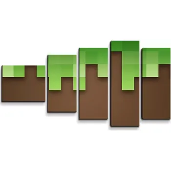 Obraz Sablio Obraz - 5-dílný Green Blocks 2 - 100x60 cm