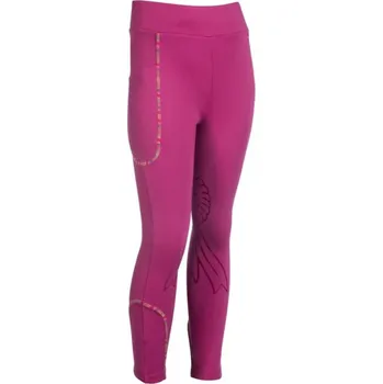 Jezdecké kalhoty Dětské jezdecké legíny HKM Polly se silikonovými výztuhami na kolenou, růžová, 146/152