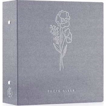 Fotoalbum FOTOALBUM LÁTKOVÝ NA 600 FOTOGRAFIÍ 11,5 x 15 cm ŠEDÝ XL