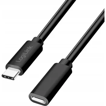 Datový kabel USB-C prodlužovací kabel 3m LogiLink USB 2.0 C/M na C/F PD 60W 480 Mb/s černý
