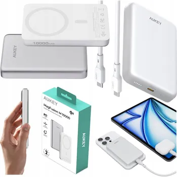 Powerbanka Powerbanka 10000 mAh QI2 bezdrátové nabíjení MagFusion AUKEY PB-MS08