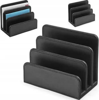 KOŽENÝ ORGANIZÉR NA STŮL STOJÁNEK NA KANCELÁŘSKÉ POTŘEBY ZÁSOBNÍK NA OBÁLKY