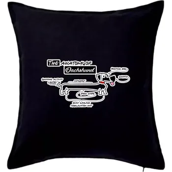 Polštář Jezevčík - Anatomie - Polštář 50x50 - 50x50 - Pouze potah ( Černá )