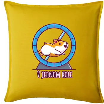 Polštář Křeček v jednom kole - Polštář 50x50 - 50x50 - Pouze potah ( Žlutá )