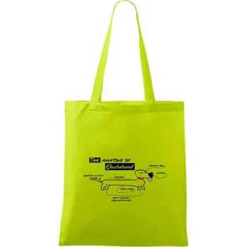 Jezevčík - Anatomie - Taška bavlněná - 42 x 38 cm ( Limetková )