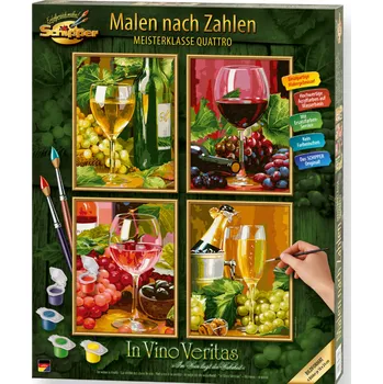 Desková hra Schipper Malování podle čísel - In Vino Veritas - 4 plátna 18 x 24 cm