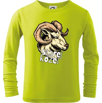 Chlapecké tričko Starej kozel - Triko dětské Long Sleeve - 158 cm/12 let ( Limetková )