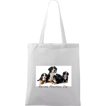 Bernese mountain dog celá rodina - Taška bavlněná - 42 x 38 cm ( Bílá )