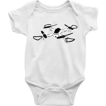 Kojenecké oblečení Dron kresba - Body kojenecké s krátkým rukávem - Krátký r. 6-12 mes ( Bílá )