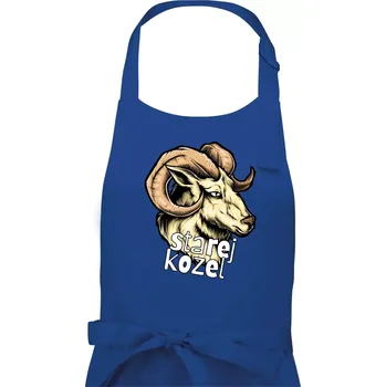 Kuchyňská zástěra Starej kozel - Pánská zástěra na vaření - Univerzální velikost ( Královská modrá )