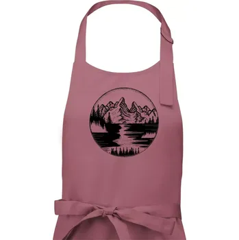 Kuchyňská zástěra Cestování kruh - řeka - Pánská zástěra na vaření - Univerzální velikost ( Starorůžová )
