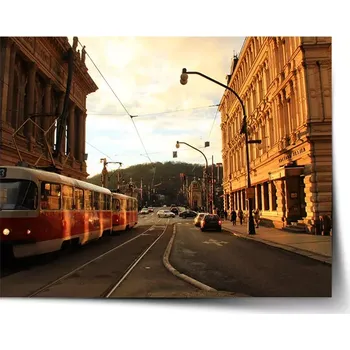 Plakát Sablio Plakát Tramvaj v historickém městě - 60x40 cm
