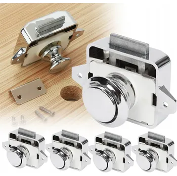 Nábytkové kování 5x Jednostranný nábytkový zámek pro karavan pushlock push-lock sada