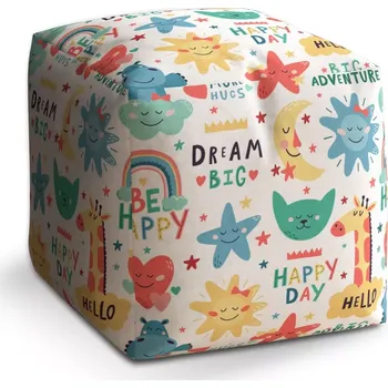 Taburet Sablio Taburet Cube Happy day: 40x40x40 cm
