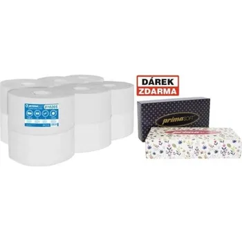 Toaletní papír Papír toal. PrimaSoft 010205, dvouvrstvý, 19 cm,2x12 ks-Akce