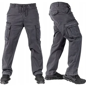 Pánské kalhoty KAPSÁČE PÁNSKÉ ŠEDÉ ROVNÉ NOHAVICE HERRY vel.34