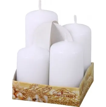 Svíčka Nohel Garden Svíčky adventní STUPŇOVITÉ matné d4x6/7/8/9cm - bílá 4ks