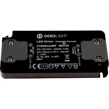 Příslušenství pro svítidlo LIGHT IMPRESSIONS Deko-Light napájení FLAT trafo 500mA 6W konstantní proud 500 mA IP20 2-12V DC 6W - LIGHT IMPRESSIONS IMPR 862130