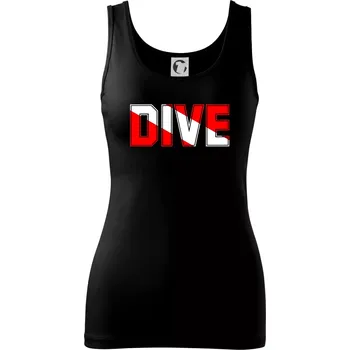 Dámské tričko Dive nápis vlajka - Dámské tílko - XS ( Černá )