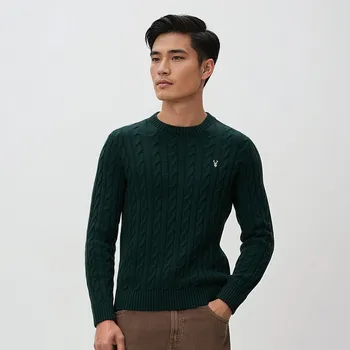 Pánský svetr Reserved - Svetr s&nbsp;vánočním vzorem - tmavě zelená - 940GC-79X - 940GC-79X-XXL