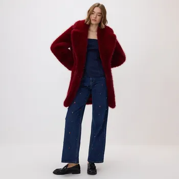 Dámské džíny Reserved - Džíny wide-leg s aplikacemi - tmavomodrá - 169DT-59J - 169DT-59J-38