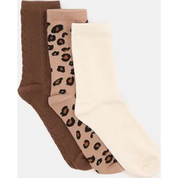 Dámské oblečení Sinsay - Ponožky 3 kusy - béžová - 436FI-08X - 436FI-08X-36H