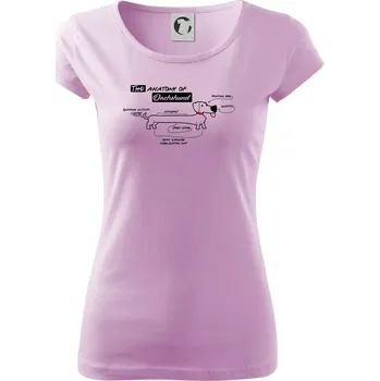 Dámské tričko Jezevčík - Anatomie - Dámské triko Pure - XS ( Orchid )