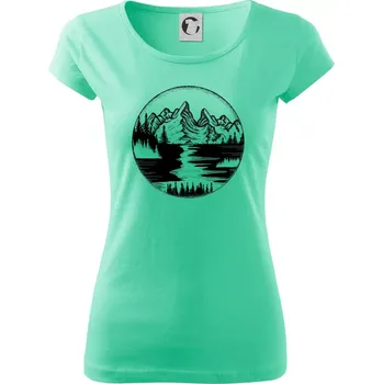 Dámské tričko Cestování kruh - řeka - Dámské triko Pure - 3XL ( Mátová )