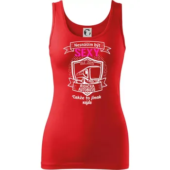 Dámské tričko Nesnáším být sexy - Řidička autobusu - Dámské tílko - XS ( Červená )