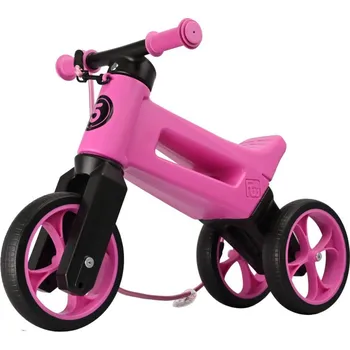 Odrážedlo Odrážedlo FUNNY WHEELS Rider SuperSport 2v1 fialové s popruhem a tichými koly