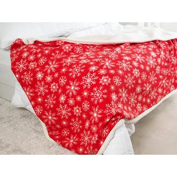 deka B.E.S. - Petrovice, s.r.o. Deka s beránkem Buffalo 150x200 - Vločky červené