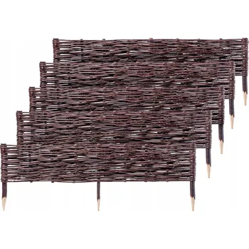 Zahradní obrubník Zahradní palisáda Kadax dřevěná hnědá 100 cm x 20 cm 5 ks