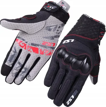 Moto rukavice RUKAVICE LS2 KHAKI ČERNÉ XXXL KRÁTKÉ LETNÍ