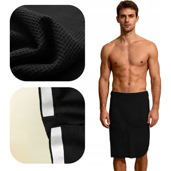KILT DO SAUNY SPA BAZÉNOVÝ RUČNÍK PÁNSKÝ NA SUCHÝ ZIP S KAPSOU BAVLNA 140x65 cm