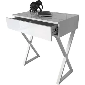 Toaletní stolek Toaletní Stolek bílý lesk 75 x 80,5 x 40 cm