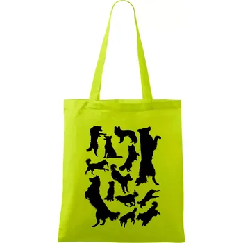 Border kolie siluety - Taška bavlněná - 42 x 38 cm ( Limetková )