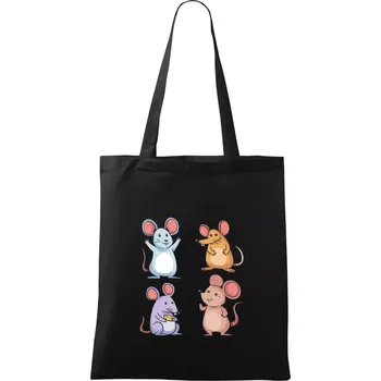 Barevné myši - Taška bavlněná - 42 x 38 cm ( Černá )