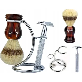 Břitva na holení ŠTĚTKA NA HOLENÍ, HOLICÍ STROJEK, ŽILETKY, STOJAN - SADA