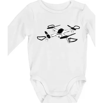 Kojenecký body Dron kresba - Body kojenecké s dlouhým rukávem - Dlouhý r. do 3 měs ( Bílá )