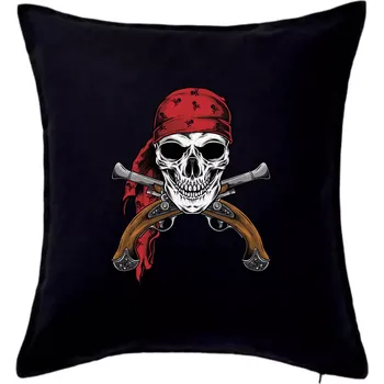 Polštář Pirát s bambitkou - Polštář 50x50 - 50x50 - Pouze potah ( Černá )