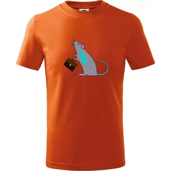 Krysa kancelářská barevná (Moňas) - Tričko dětské bavlněné - 158 cm/12 let ( Oranžová )